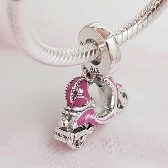Pandora Pink Scooter Dangle Charm with pouch - Picture 2 of 5